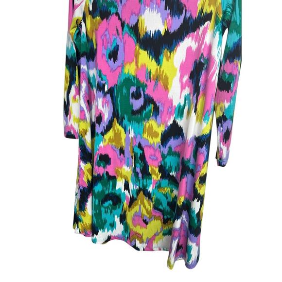 Tori Richard Honolulu Tunic Dress Multicolor Pullover Abstract 3/4 Sleeves XS - Picture 11 of 11